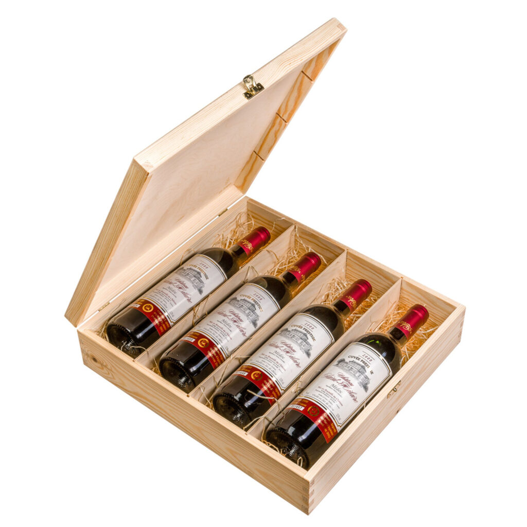 4-Bottle Wooden Gift Box